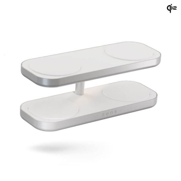 Zens Quattro Wireless Charger Pro 4 - Draadloos oplaadstation - Geschikt voor Qi2 en MagSafe - Wit