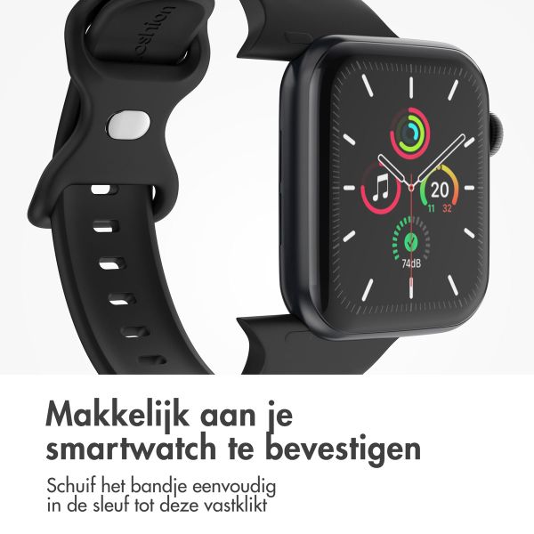 imoshion Siliconen⁺ bandje Apple Watch Series 1 t/m 10 / SE / Ultra (2) (44/45/46/49 mm) - Zwart - Maat M/L