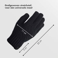 Selencia Wol Look Touchscreen Handschoenen - Vrouwen - Maat M - Zwart