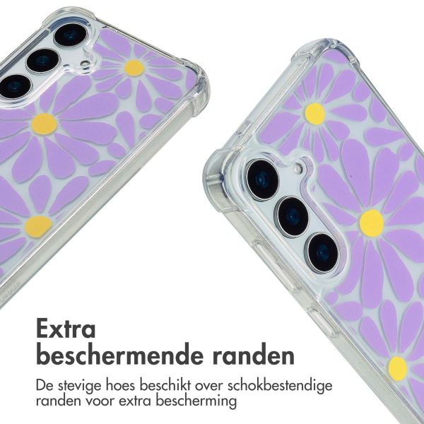 imoshion Design hoesje met koord Samsung Galaxy S25 - Tropical Violet Flowers Connect