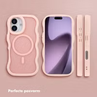 Selencia Wavy Backcover met MagSafe Apple iPhone 17 - Soft Pink
