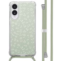 imoshion Design hoesje met koord Samsung Galaxy S25 Edge - Smoke Green Flowers
