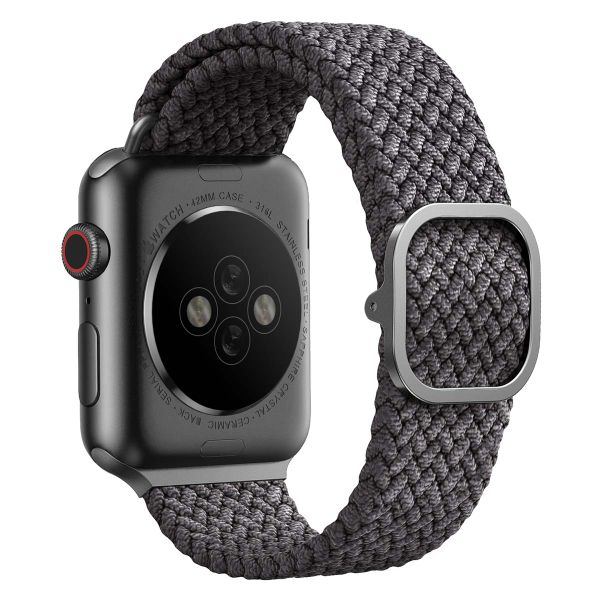 Uniq Aspen Braided bandje Apple Watch Series 1 t/m 10 / SE / Ultra (2) (44/45/46/49 mm) - Granite Grey