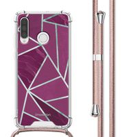 imoshion Design hoesje met koord Huawei P30 Lite - Bordeaux Graphic