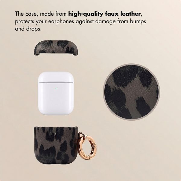 Selencia Sabi case leopard print  Apple AirPods 1 / 2 - Midnight Black