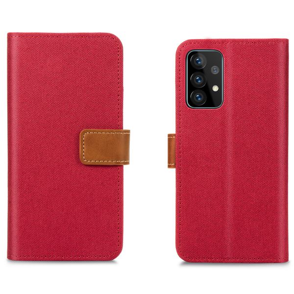 imoshion Luxe Canvas Bookcase Samsung Galaxy A72 - Rood