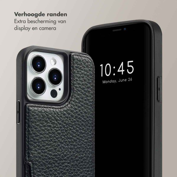 Selencia Nova Backcover met koord en pashouder iPhone 14 Pro - Zwart