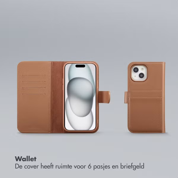 Selencia Olyn Uitneembare Bookcase met MagSafe Apple iPhone 15 - Bruin