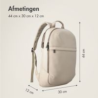 Accezz Leather Laptop rugzak 16 inch - Beige