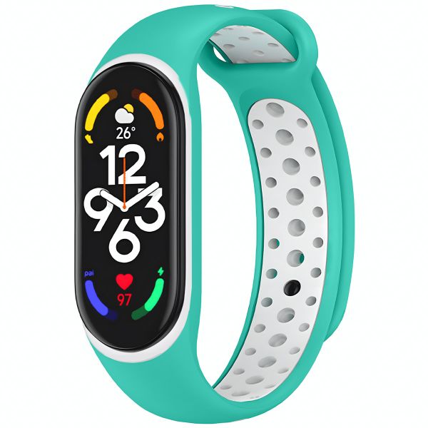 imoshion Siliconen sport bandje Xiaomi Mi Band 7 - Mintgroen / Wit