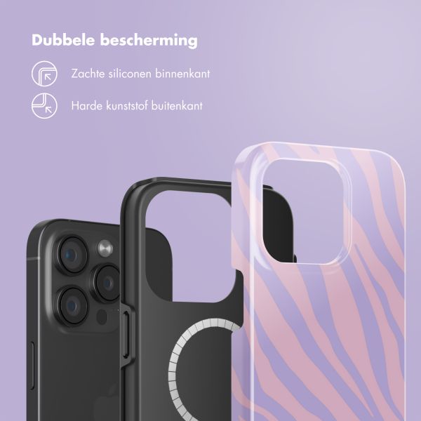 Selencia Vivid Backcover met MagSafe Apple iPhone 15 Pro - Zebra Light Pink Lilac