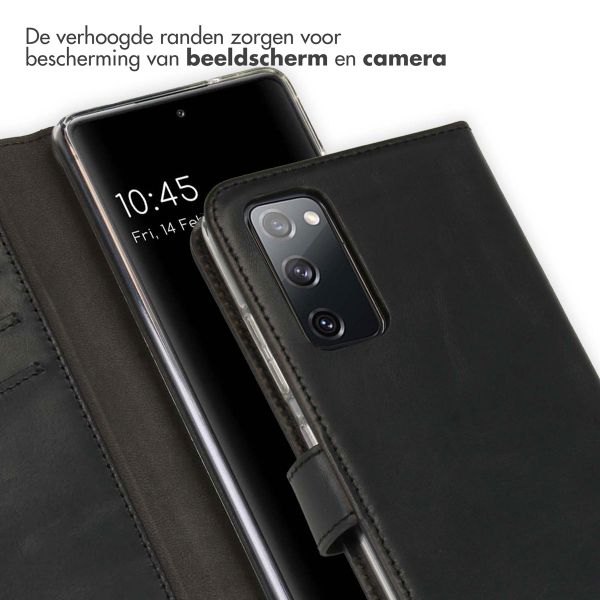 Selencia Echt Leren Bookcase Samsung Galaxy S20 FE - Zwart