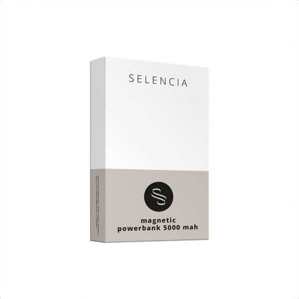Selencia Vivid Powerbank 5,000 mAh - Wireless Powerbank - MagSafe and Qi - Black / Chic Marble Black