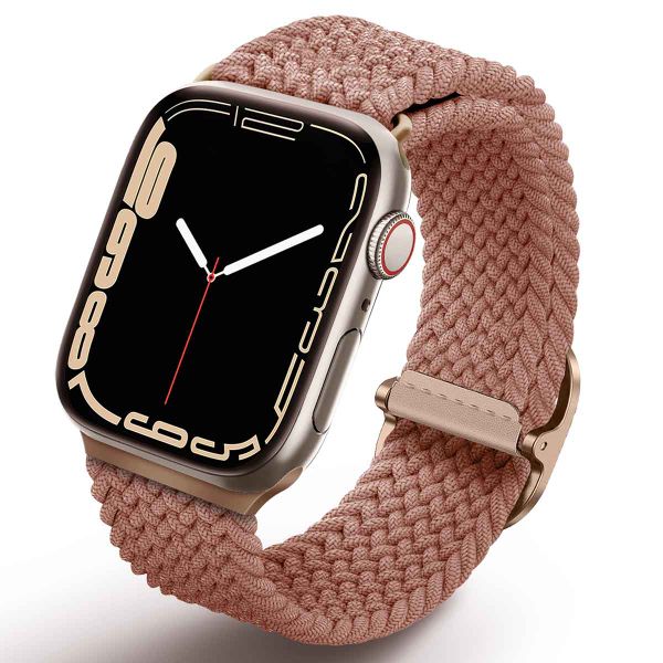 Uniq Aspen Braided bandje Apple Watch Series 1 t/m 10 / SE / Ultra (2) (44/45/46/49 mm) - Grapefruit Pink