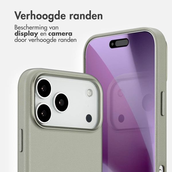 Accezz MagSafe Leather Backcover Apple iPhone 17 Pro Max - Light Grey