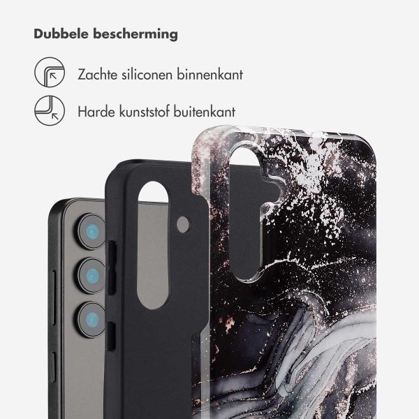 Selencia Vivid Tough Backcover Samsung Galaxy S24 FE - Chic Marble Black