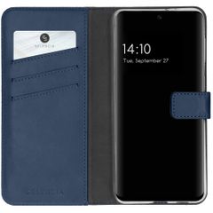 Selencia Echt Lederen Bookcase Samsung Galaxy A32 (5G) - Blauw