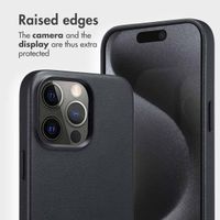 Accezz 2-in-1 Leather Bookcase with MagSafe Apple iPhone 15 Pro Max - Onyx Black