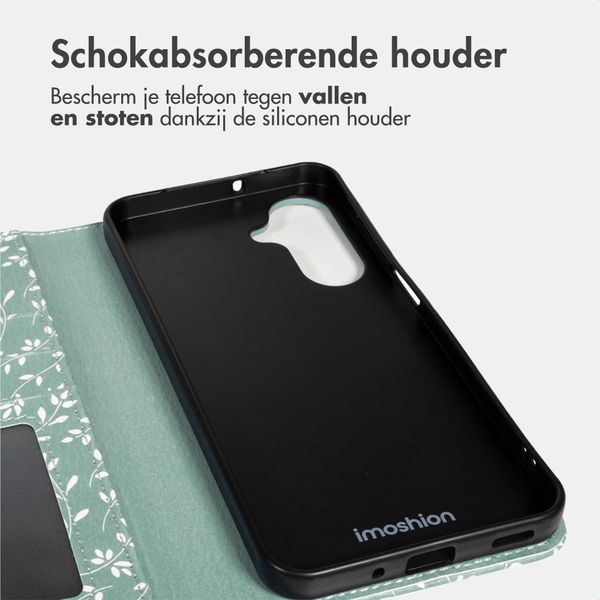 imoshion Design Bookcase Samsung Galaxy A17 (5G) / (4G) - Smoke Green Flowers