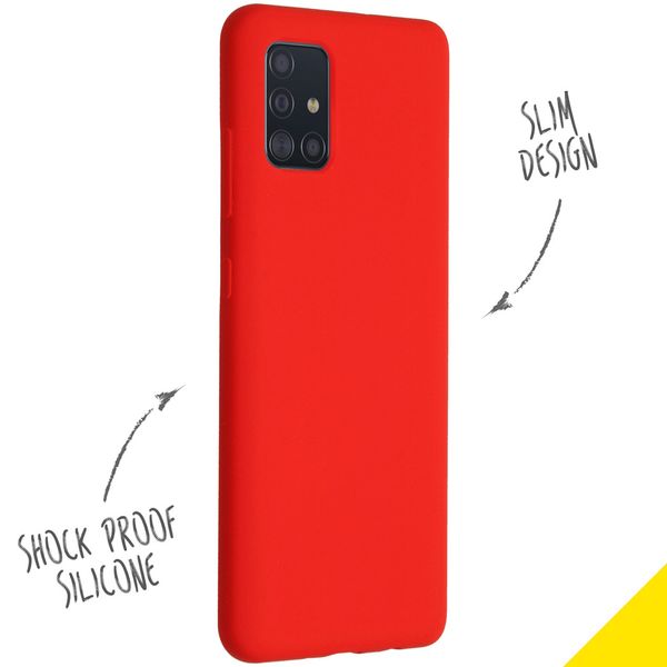 Accezz Liquid Silicone Backcover Samsung Galaxy A51 - Rood