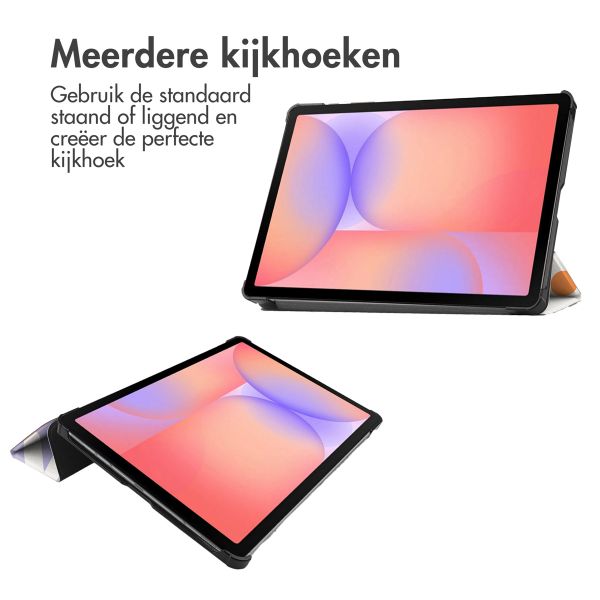 imoshion Design Trifold Bookcase Samsung Galaxy Tab S10 Lite / S9 11.0 inch / Tab S10 FE / S9 FE 10.9 inch - Flower Distance