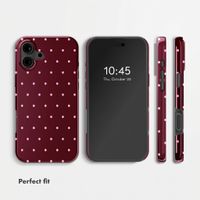 Selencia Vivid Back Cover Apple iPhone 16 - Happy Dots Burgundy