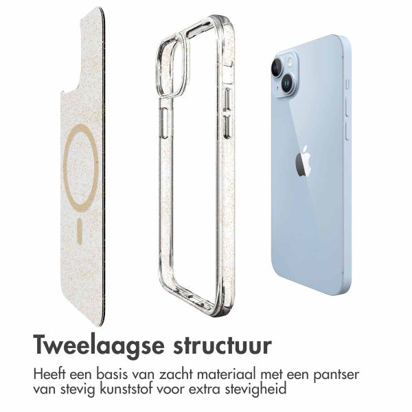 imoshion Clear Glitter Backcover met MagSafe Apple iPhone 14 - Goud