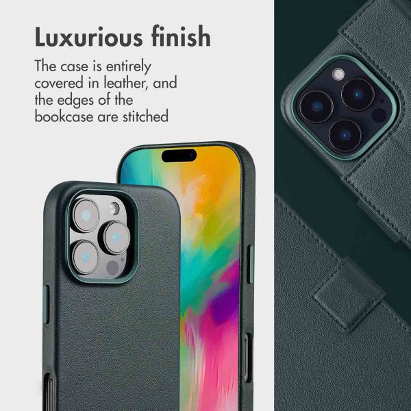 Accezz 2-in-1 Leather Bookcase with MagSafe Apple iPhone 16 Pro Max - Cedar Green
