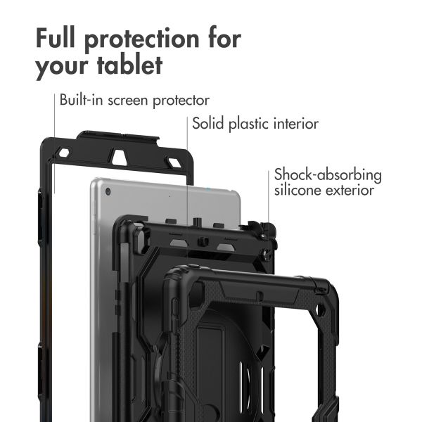 Accezz Rugged Back Cover with shoulder strap Apple iPad 9 (2021) 10.2 inch / iPad 8 (2020) 10.2 inch / iPad 7 (2019) 10.2 inch - Black