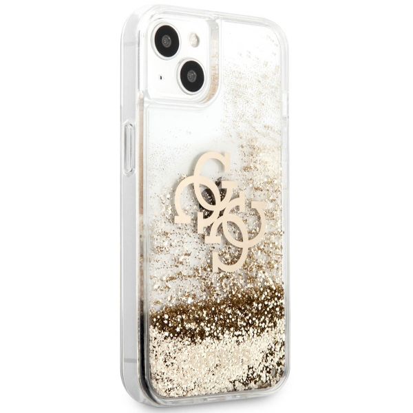 Guess 4G Logo Liquid Glitter Backcover iPhone 13 Mini - Gold