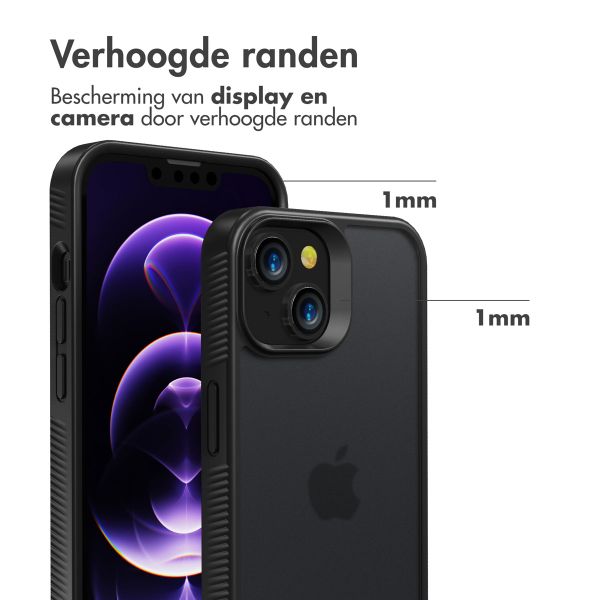 Accezz Rugged Frosted Backcover Apple iPhone 14 - Zwart