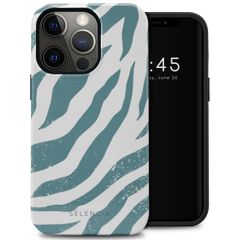 Selencia Vivid Backcover Apple iPhone 13 Pro - Colorful Zebra Pine Blue