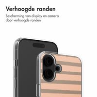 imoshion Design hoesje Apple iPhone 16 - Striped peach reverse