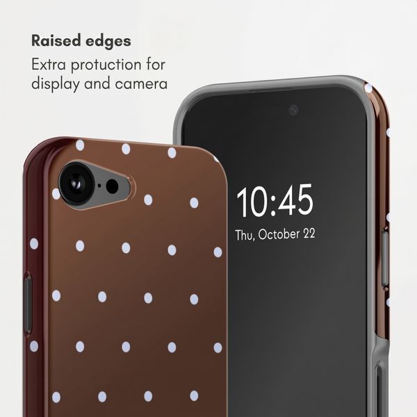 Selencia Vivid Back Cover with MagSafe Apple iPhone 17e / 16e - Happy Dots Chocolate