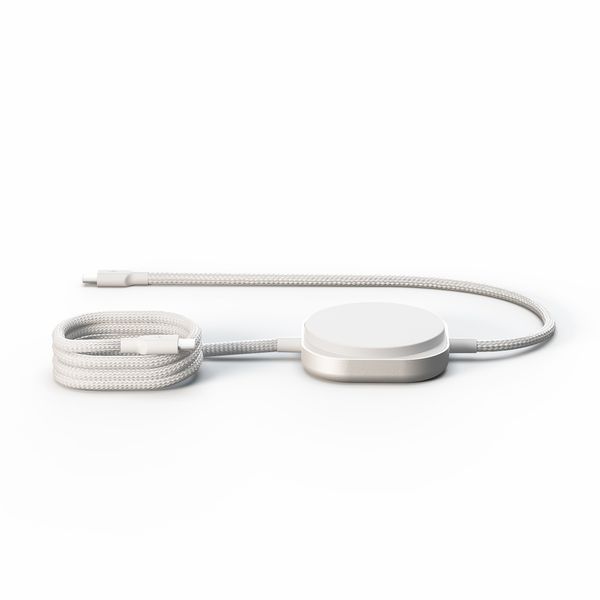 Zens Pro 2 USB-C Kabel met Draadloze Oplader voor telefoon / earbuds - MagSafe en Qi2 - Wit