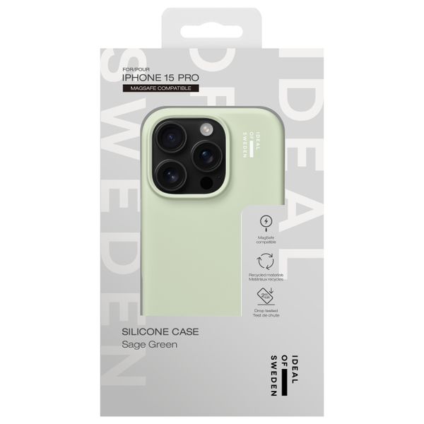 iDeal of Sweden Silicone Case met MagSafe Apple iPhone 15 Pro - Sage Green