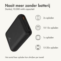 imoshion Compact Powerbank 10.000 mAh - Kleine powerbank - Quick Charge en Power Delivery - Zwart