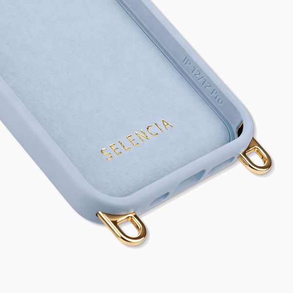 Selencia Rivièra MagSafe Backcover met afneembare haakjes iPhone 12 / 12 Pro - Powder Blue