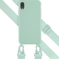 Selencia Siliconen hoesje met afneembaar koord Apple iPhone Xr - Turquoise