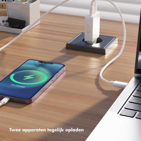 Accezz Ultra Slim GaN Oplader - 2x USB-C - 65W - Wit
