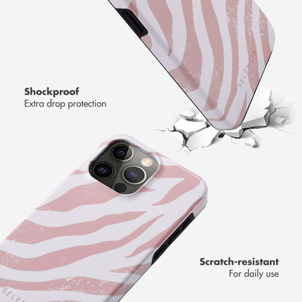 Selencia Vivid Back Cover Apple iPhone 15 Pro Max - Colourful Zebra Old Pink