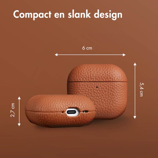 Accezz Echt Leren Case Apple AirPods 4 - Cognac