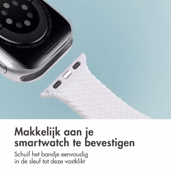 imoshion Siliconen geweven bandje Apple Watch Series 1 t/m 9 / SE (38/40/41 mm) | Series 10 / 11 (42 mm) - Wit
