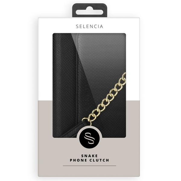 Selencia Tierra Uitneembare Slang Clutch iPhone 12 (Pro) - Zwart