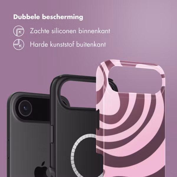 Selencia Vivid Backcover met MagSafe Apple iPhone Air - Wavy Swirl Pink Plum
