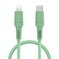 imoshion Lightning naar USB-C kabel - Non-MFi - Gevlochten textiel - 1 meter - Groen