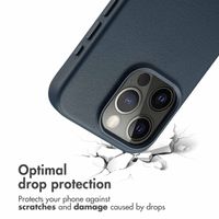 Accezz Leather Back Cover with MagSafe Apple iPhone 15 Pro - Nightfall Blue