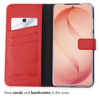 Selencia Genuine Leather Book Case Samsung Galaxy S26 Plus - Red