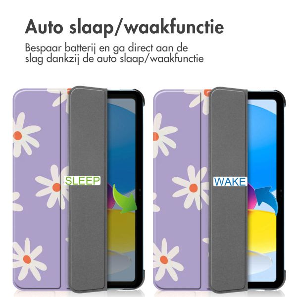 imoshion Design Trifold Bookcase Apple iPad 11 (2025) 11 inch A16 / iPad 10 (2022) 10.9 inch - Flowers Distance