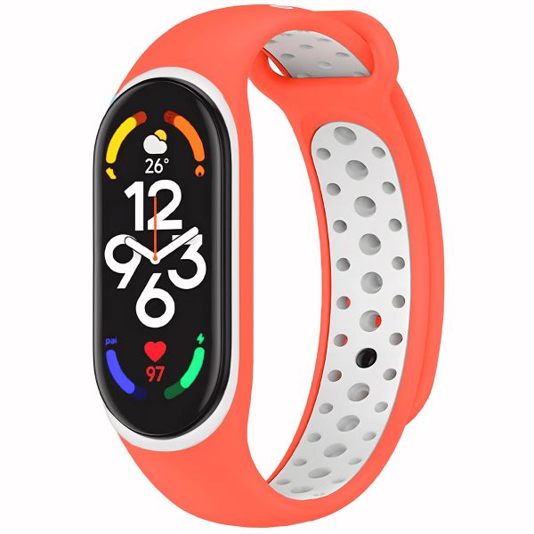 imoshion Siliconen sport bandje Xiaomi Mi Band 7 - Neon Oranje / Wit